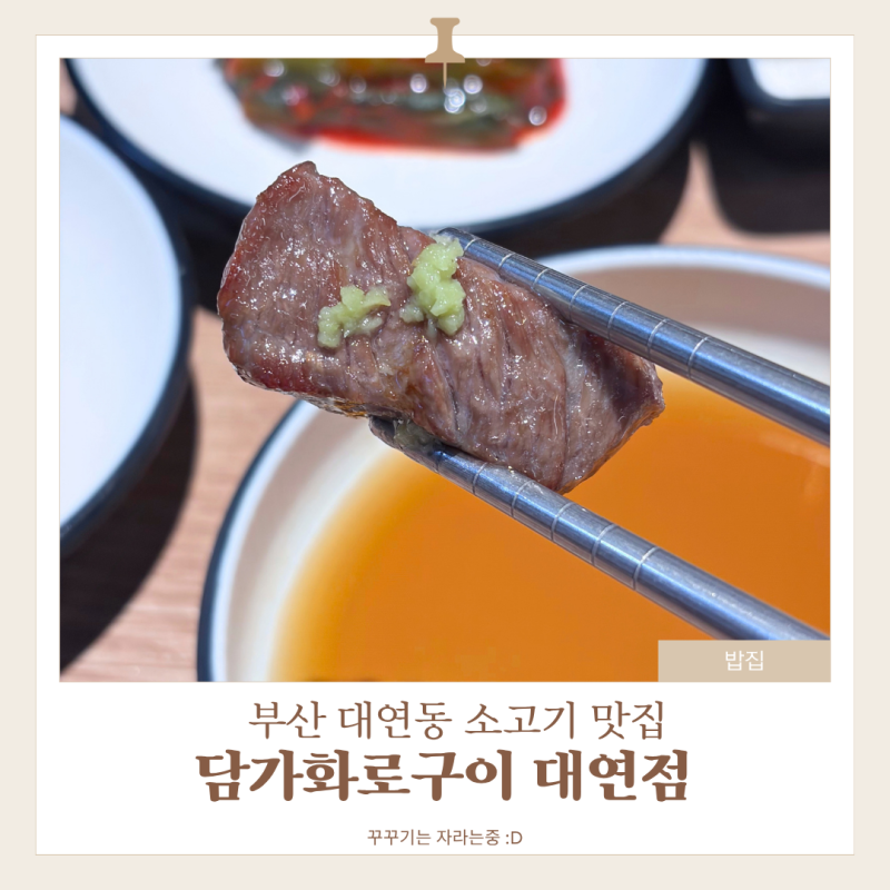 부산 대연동 소고기맛집 담가화로구이 대연점, 깍뚝꽃살 제대로 맛본 후기 ｜ 아기의자 O
