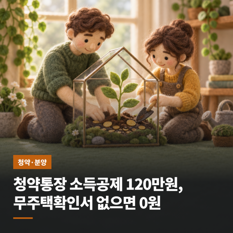 청약통장 소득공제 120만원, 무주택확인서 없으면 0원