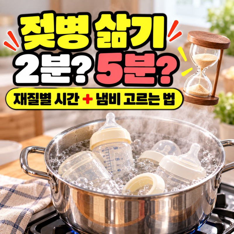 젖병열탕소독 2분일까 5분일까? 재질별로 갈리는 시간과 젖병삶는냄비 고르는 법