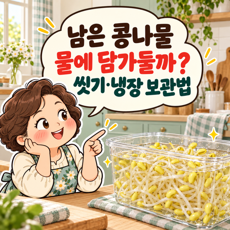 콩나물 보관법, 씻어서 냉장할까? 물에 담그는 방법과 물기 빼는 방법