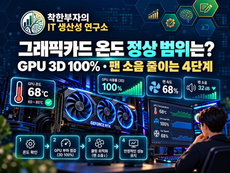 그래픽카드 온도 정상 범위는? GPU 3D 100%와 팬 소음 줄이는 4단계 해결법