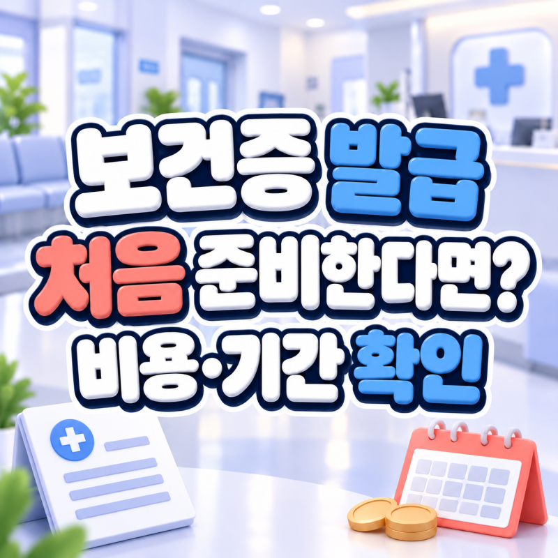 보건증 발급 방법, 보건소·병원 비용과 준비물·발급기간