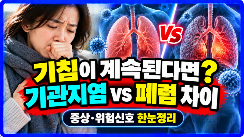 급성 기관지염 증상과 폐렴 차이 기침이 오래간다면 꼭 구분하세요