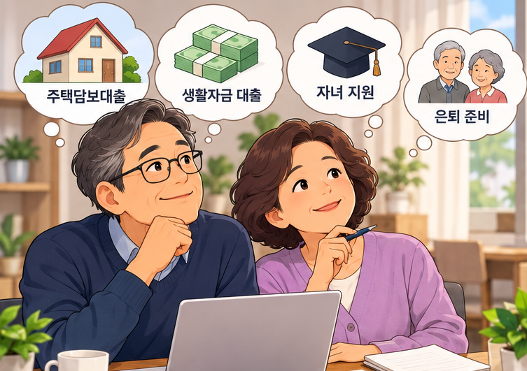 50대가 많이 찾는 대출은 무엇일까? 주택담보대출부터 생활자금까지 알아보기