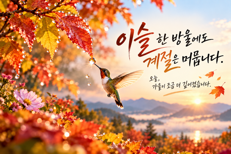 「오늘의 응원 · 좋은글 · 생일축하」 2026.10.08 목요일 아침인사 | 가을아, 너 갑자기 왜 이래....