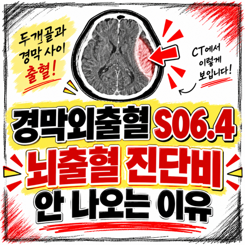 경막외출혈 뇌출혈 진단비, S06.4 코드면 후유장해 확인