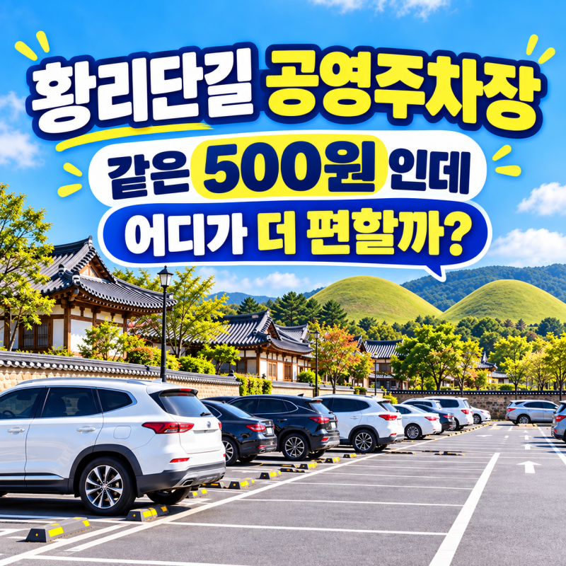 경주 황리단길 공영 주차장 비용 30분 500원 기준, 주차장별 요금 한눈에 정리