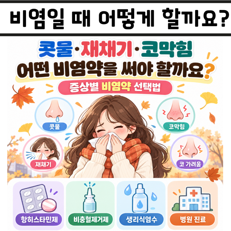[해뜨는약국] 콧물·재채기·코막힘, 어떤 비염약을 써야 할까요?-증상별 비염약 선택법