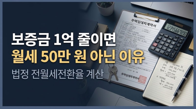 전세 갱신 때 보증금 1억 줄이고 월세 50만 원? 전환율부터 계산하세요