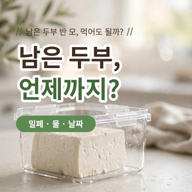 남은 두부, 언제까지 먹을 수 있을까요? 개봉 후 보관법