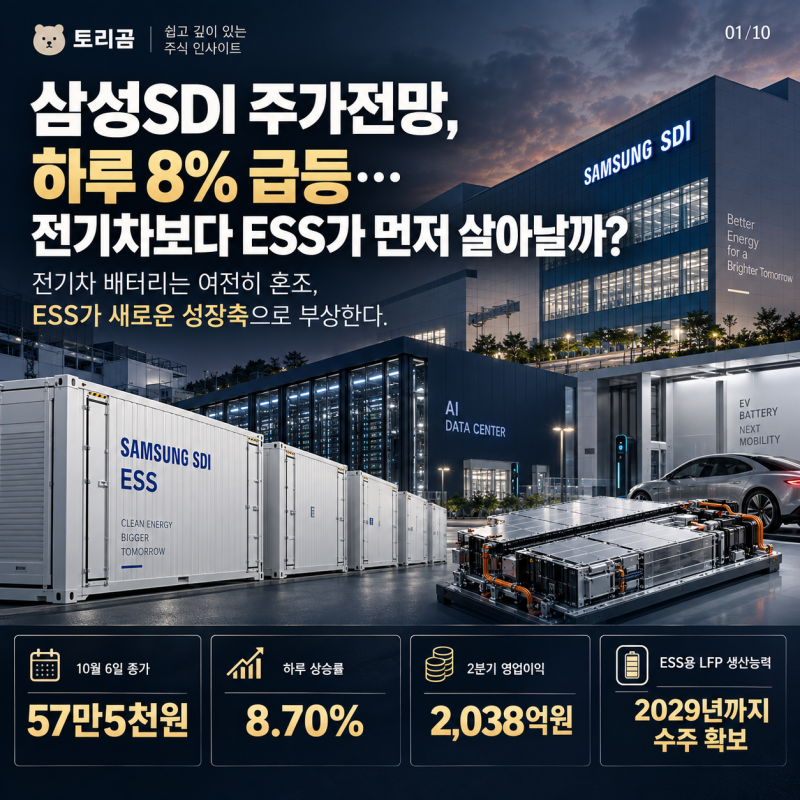삼성SDI 주가전망, 하루 8% 급등… 전기차보다 ESS가 먼저 살아날까?