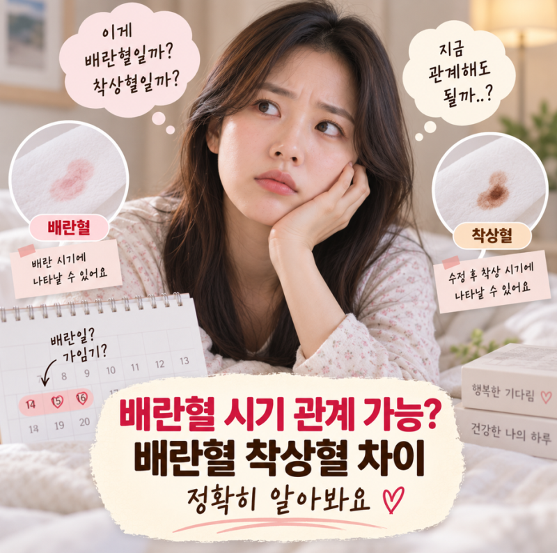 배란혈 시기 관계 가능? 배란혈 착상혈 차이 알아봐요