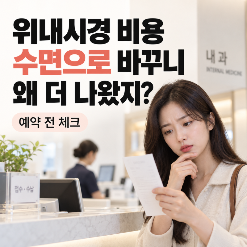 위내시경 비용｜수면으로 바꾸면 왜 결제금액이 달라질까?