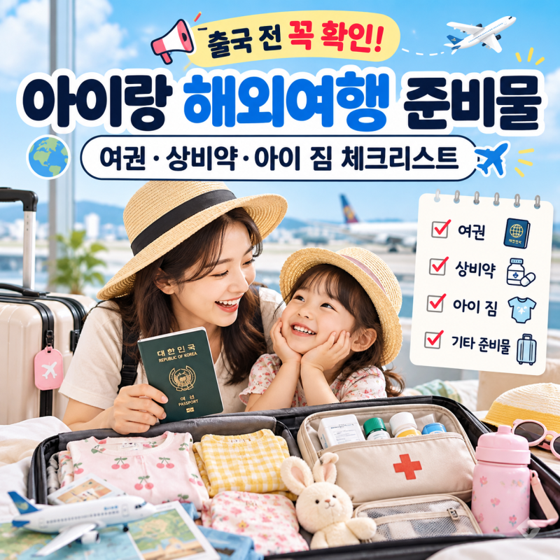 아이랑 해외여행 준비물 체크리스트｜여권·상비약부터 아이 짐까지