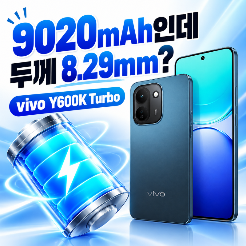 배터리 9,020mAh인데 두께 8.29mm? 비보가 만든 괴물폰, Vivo Y600K Turbo
