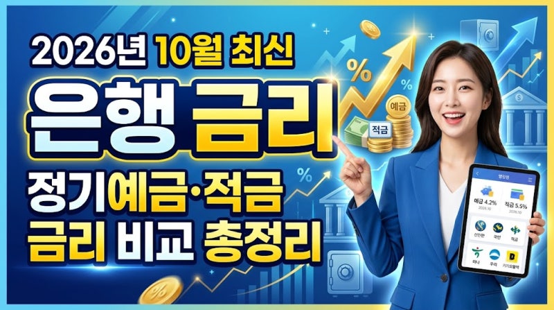 2026년 10월 최신 은행 금리｜정기예금·적금 금리 비교 총정리