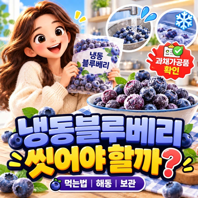 냉동블루베리 씻어야 할까? 과채가공품 먹는법·해동·보관 정리