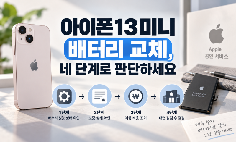 아이폰13미니 배터리 교체, 네 단계로 판단하세요