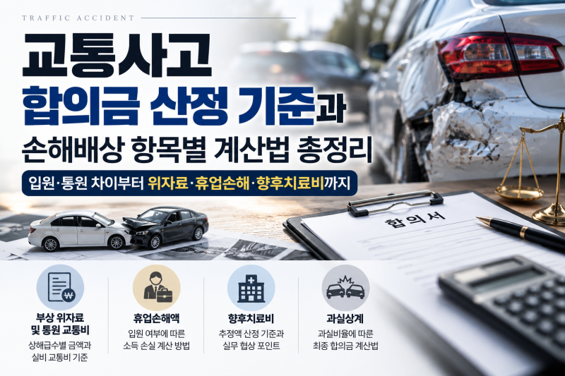 교통사고 합의금 산정 기준과 손해배상 항목별 계산법 총정리