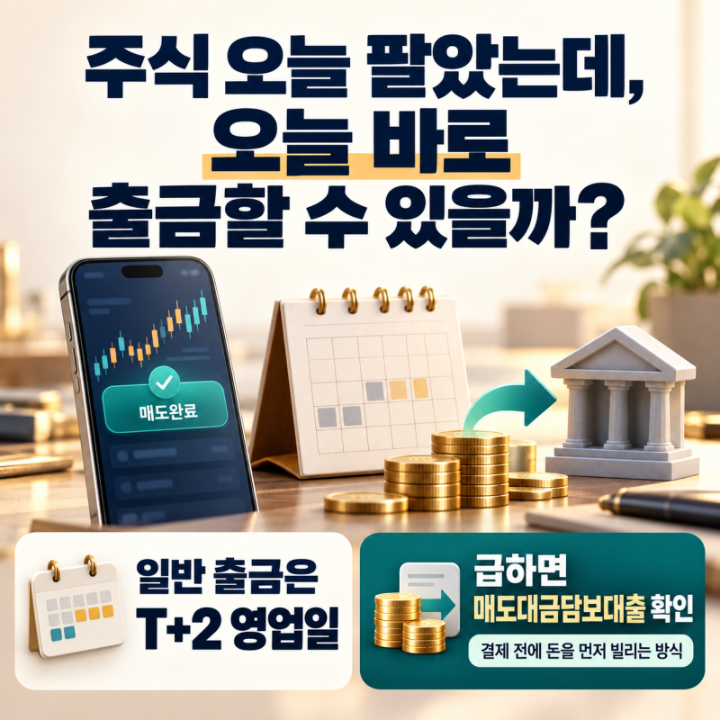 주식 팔았는데 바로 출금하려면? 매도대금담보대출 이자·상환방법 정리