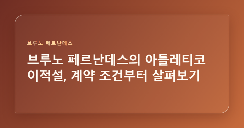 브루노 페르난데스의 아틀레티코 이적설, 계약 조건부터 살펴보기