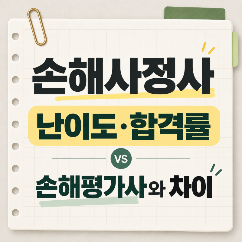 손해사정사 난이도 합격률 비교 vs 손해평가사와 다른 점