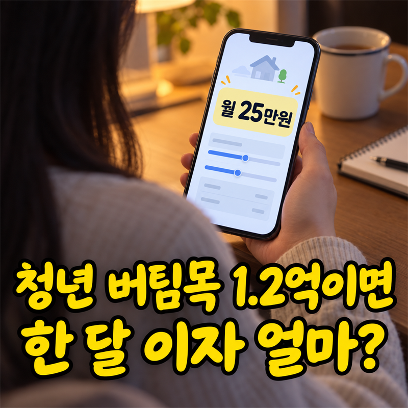 청년 버팀목 전세자금대출 한도와 월 이자, "1.2억이면 한 달 얼마?" 계산
