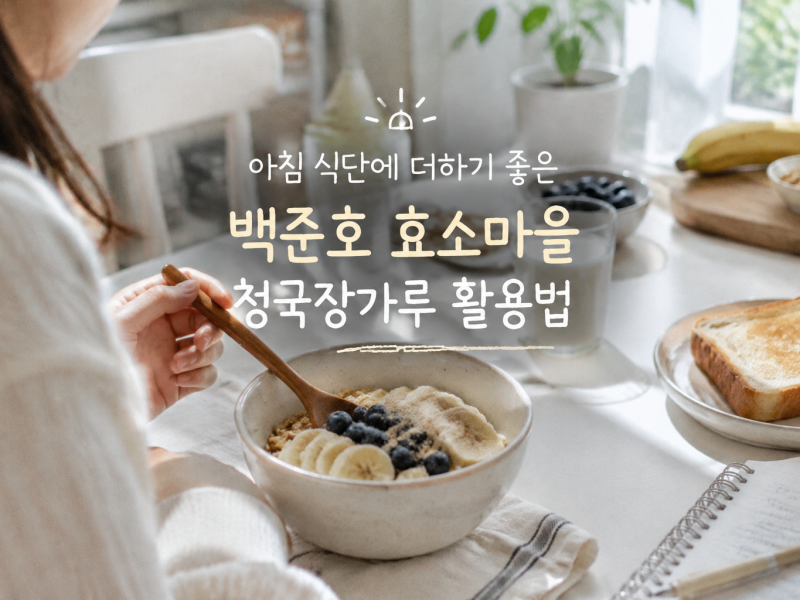 청국장가루 먹는법 백준호 효소마을 쥐눈이콩 아침식단 활용 네번째 구매 후기
