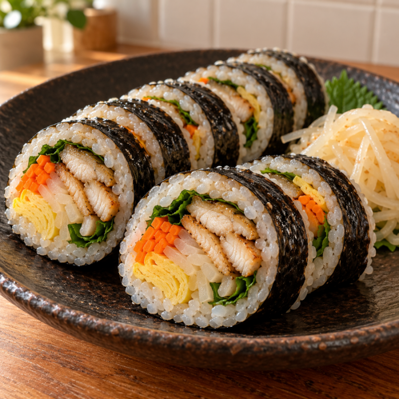 김밥 만들기, 매실 무절임으로 아삭하게 즐기는 바다장어 김밥