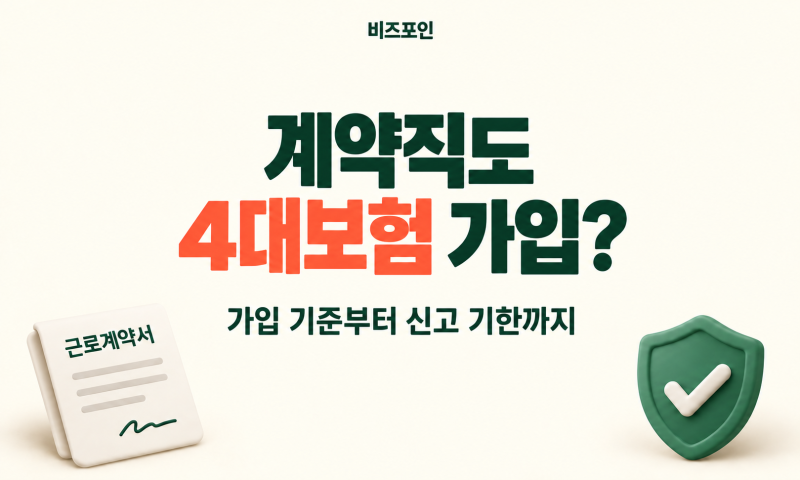 계약직 4대보험 가입 기준은? 초보사업자가 놓치기 쉬운 신고기한 정리