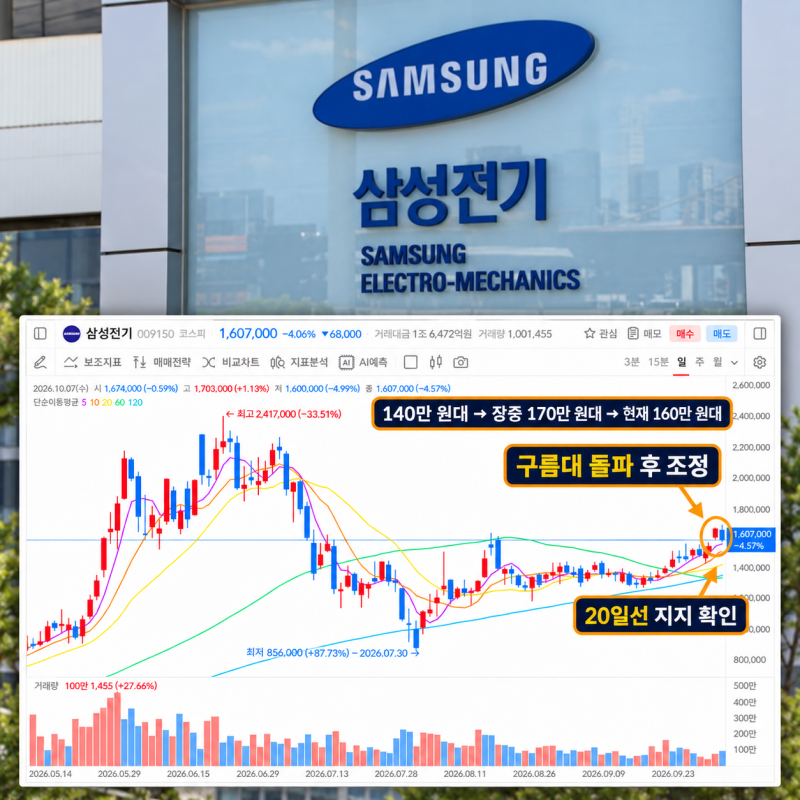 삼성전기 주가 260만 원 전망에 개미들 ‘들썩’…지금 들어가면 늦었을까?