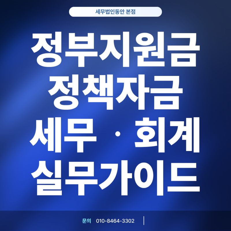 정부지원금과 정책자금 회계 처리법: 전용 통장부터 국고보조금 세무조정까지