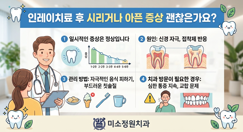 선유도역치과 인레이치료 후 시리거나 아픈 증상 괜찮은가요?