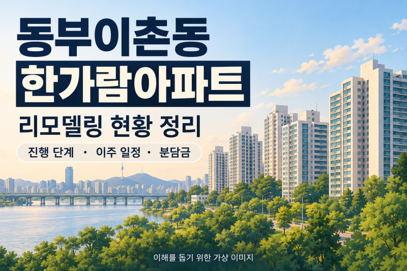 동부이촌동 한가람아파트 리모델링 현황｜진행 단계·이주 일정·분담금 정리