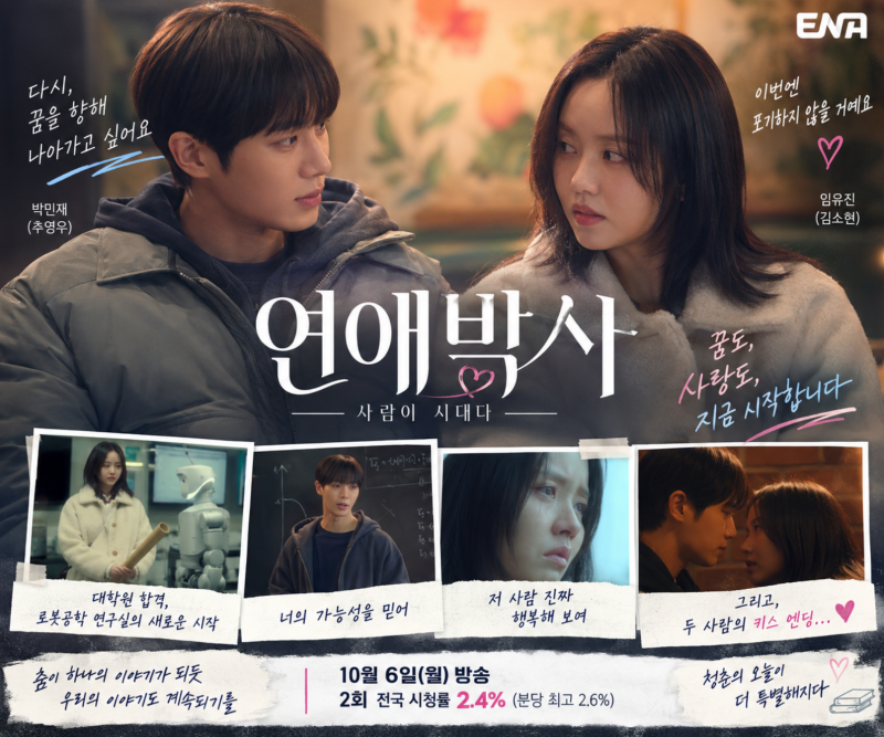 연애박사 2회 시청률 2.4%, 김소현 추영우 키스 엔딩 정리
