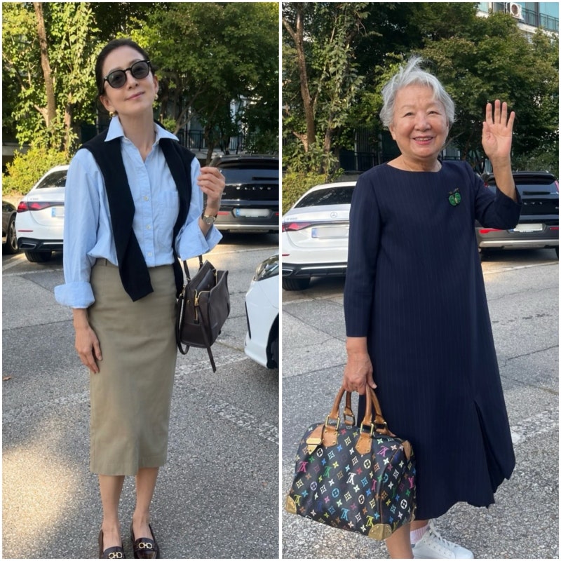 "꽃보다 모녀" 김희애, 86세 어머니와 서로 찍어준 사진 뭉클...미모도 패션스타일도 최고