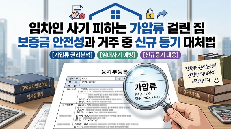 임차인 사기 피하는 가압류 걸린 집 보증금 안전성과 거주 중 신규 등기 대처법