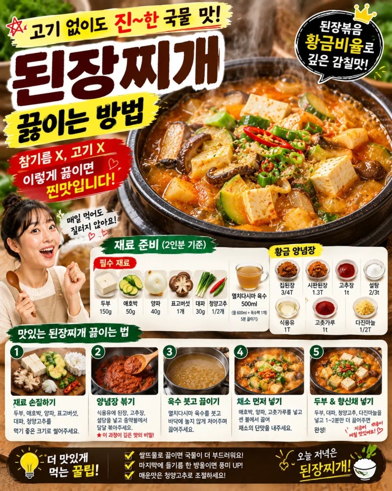 된장찌개 레시피 된장찌개 끓이는 방법