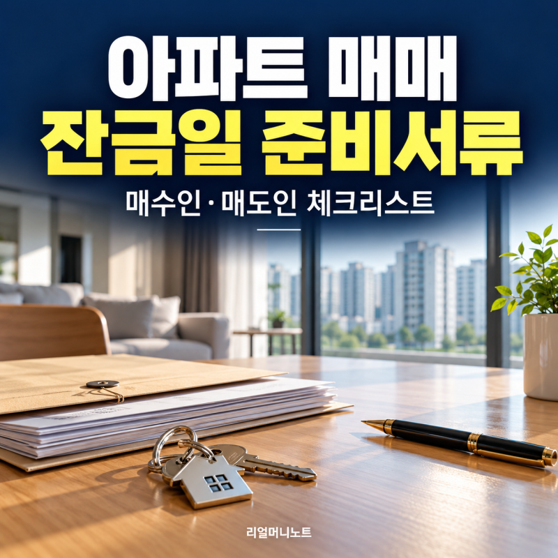 아파트 매매 잔금일 준비물, 매수인·매도인 체크리스트와 주의사항