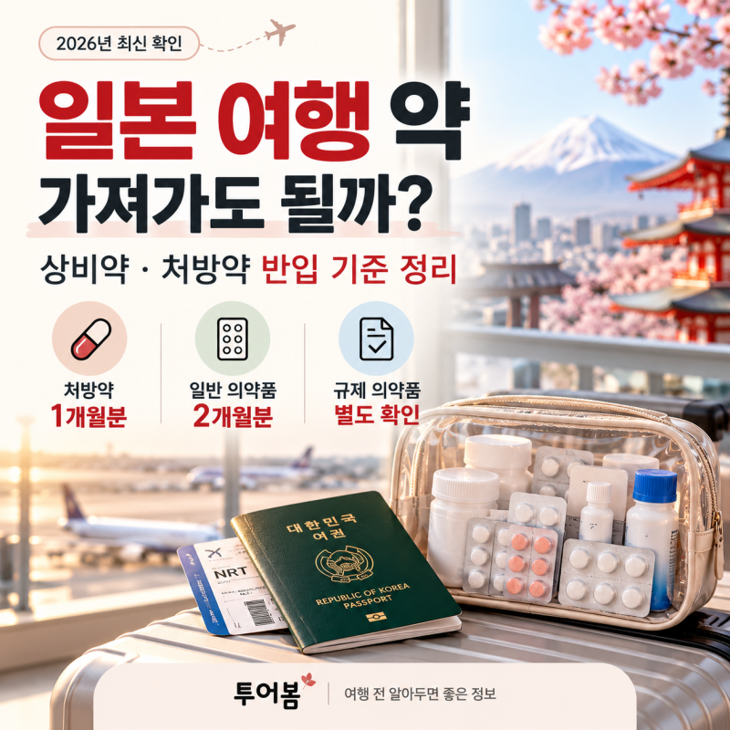 일본 여행 약 가져가도 될까? 상비약·처방약 반입 기준 정리