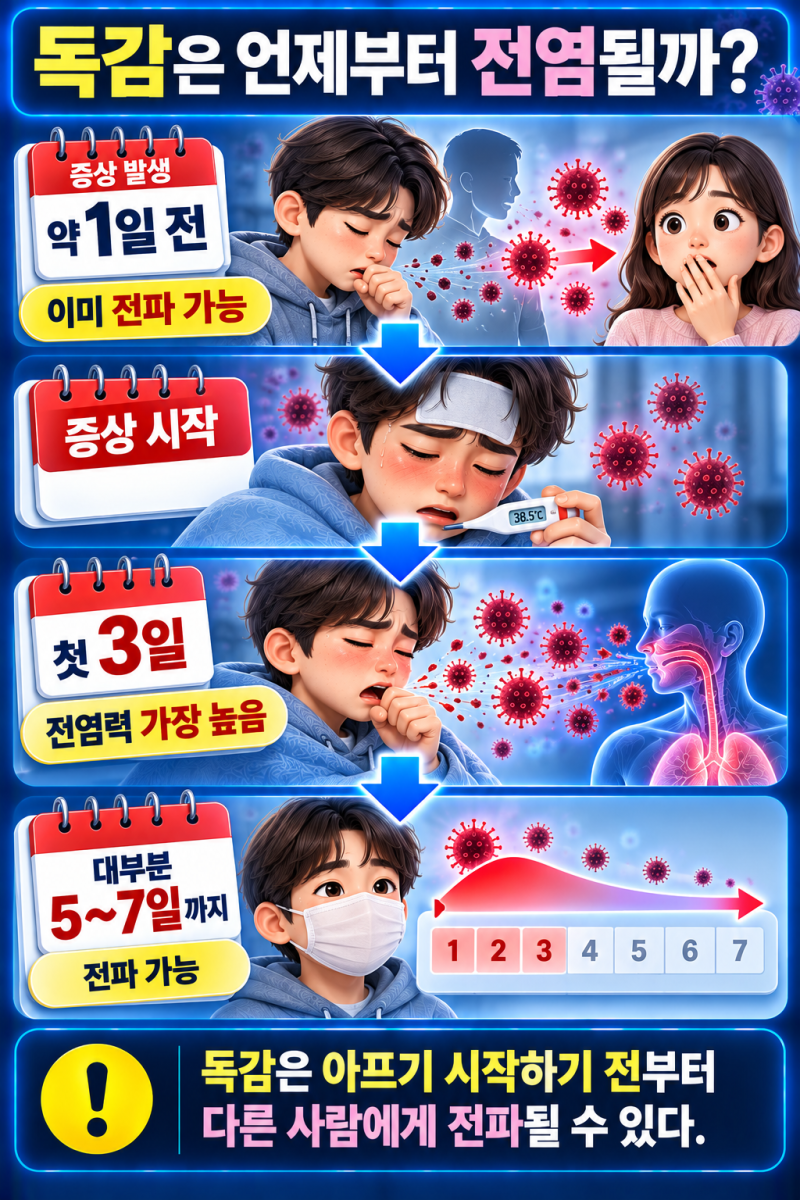 독감에 걸린 뒤 언제까지 전염될까? 가족에게 옮기지 않으려면