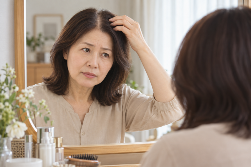 갱년기 탈모, 50대 들어 넓어진 가르마…폐경 때문일까요?