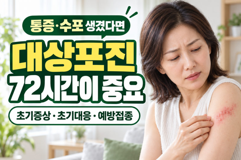 대상포진 초기증상, 통증·수포 생겼다면 72시간 초기대응 예방접종, 치료약