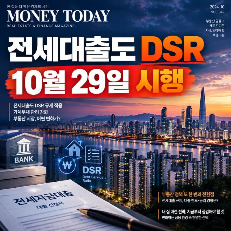 전세대출도 DSR 적용, 10월 29일부터 세입자도 타격받습니다