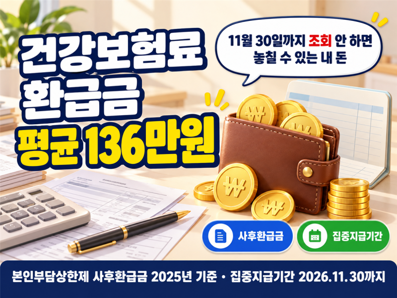 건강보험료 환급금 조회, 11월 30일 전에 안 하면 136만원 놓칩니다
