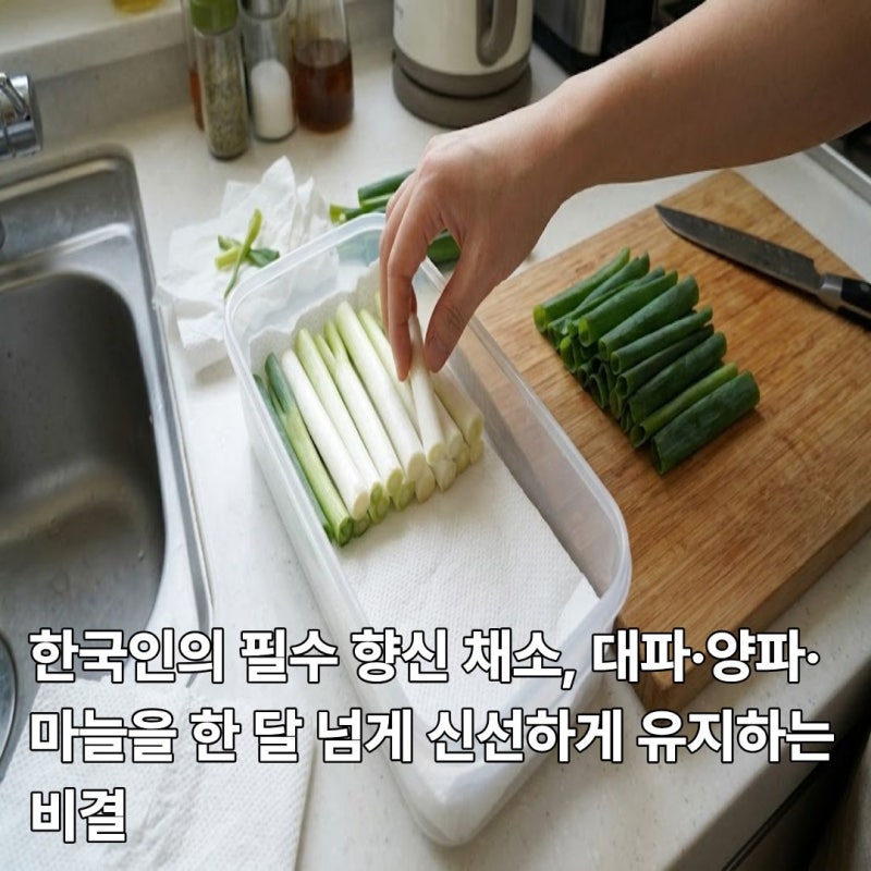 한국인의 필수 향신 채소, 대파·양파·마늘을 한 달 넘게 신선하게 유지하는 비결