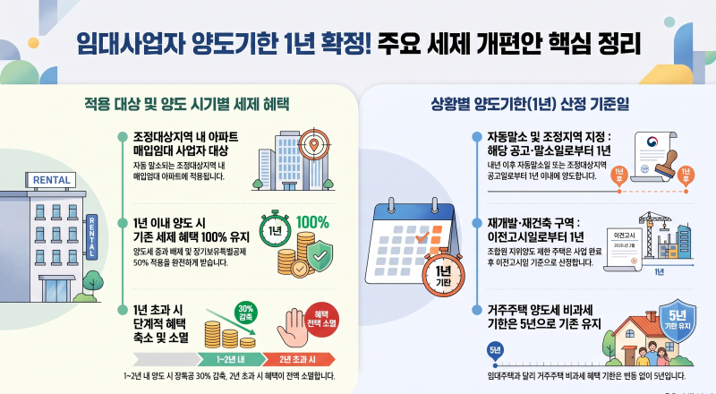 [10월 1일 시행] 임대사업자 양도기한 '1년'의 모든 것 (비과세 및 중과 배제 혜택 총정리)