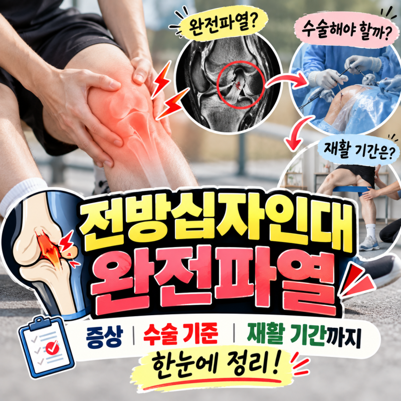 전방십자인대 완전파열 증상과 수술 기준, 재활 기간까지 한눈에 정리