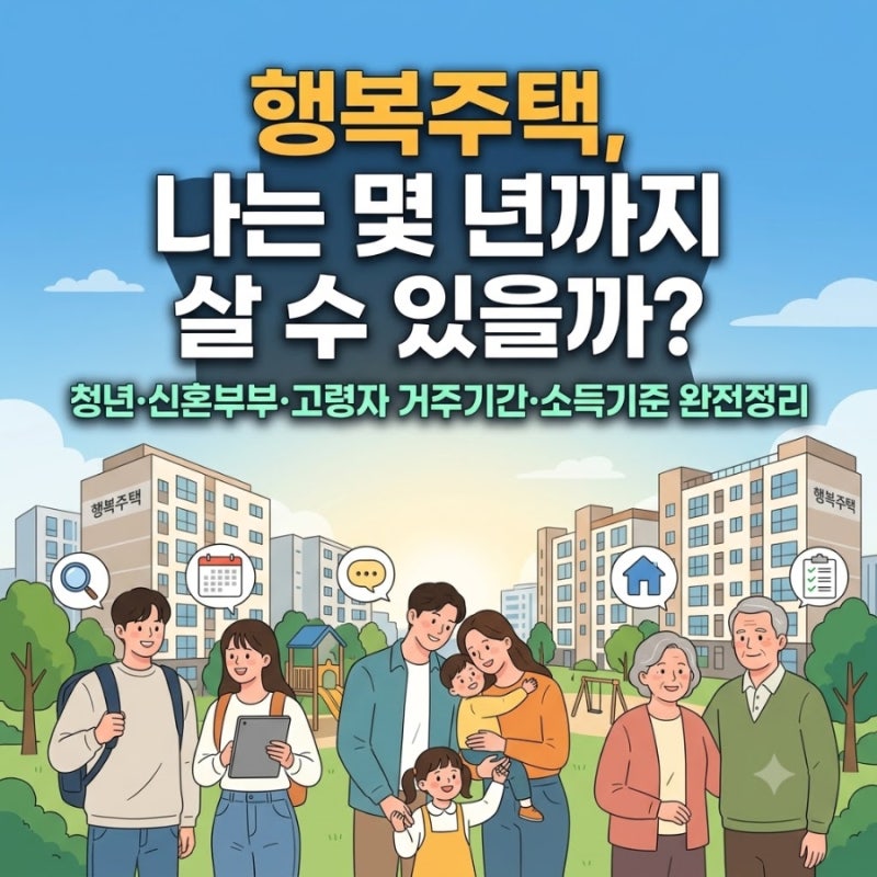 "행복주택, 나는 몇 년까지 살 수 있을까?"…청년·신혼부부·고령자 거주기간·소득기준 완전....