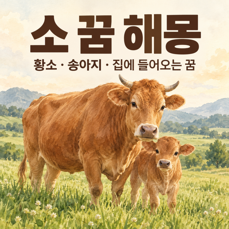[해몽] 소 꿈 해몽｜황소, 송아지, 소가 집에 들어오는 꿈과 소에게 쫓기는 꿈